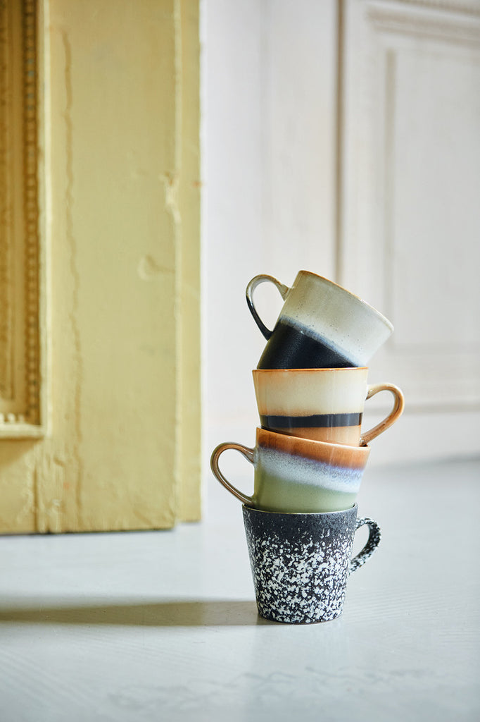 HKliving 70's ceramic americano mugs, Galileo (set of 4)