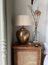 Deimas lamp - Antique brass finish & Linen Shade