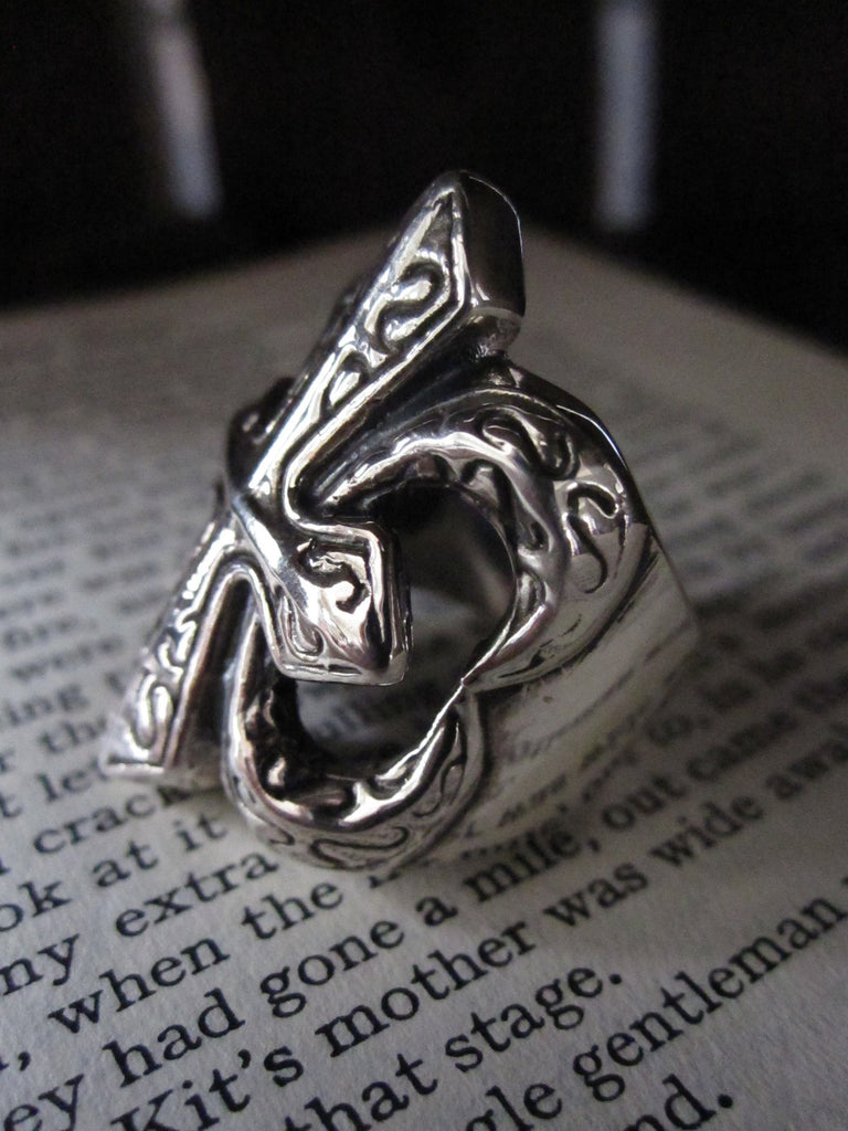 925 Silver large cross ring