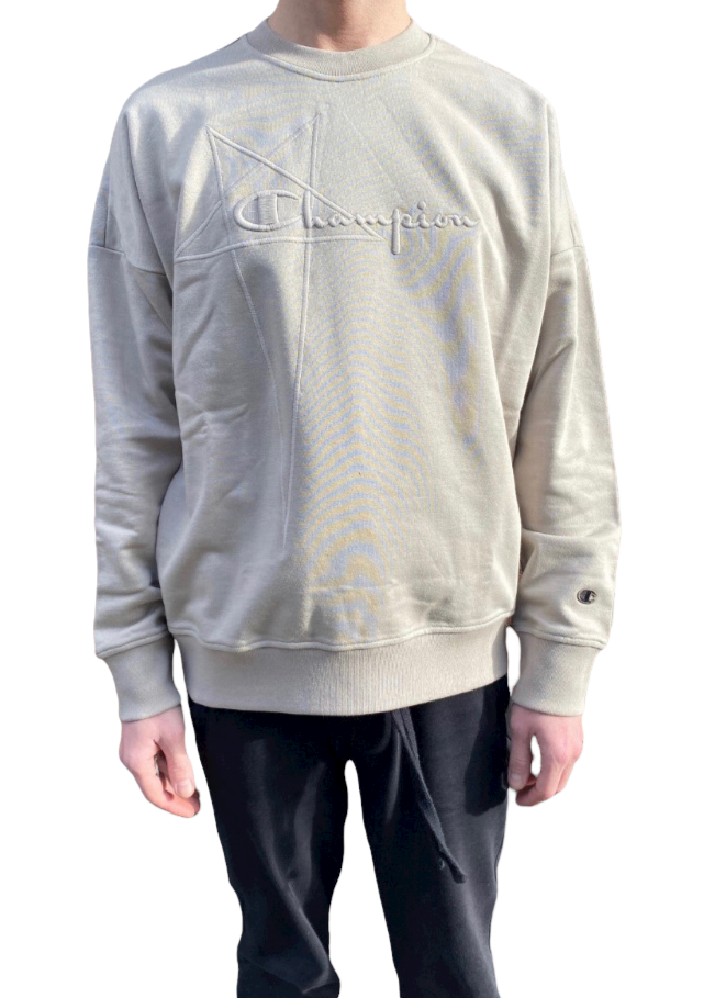 RICK OWENS X CHAMPION KNITTED PULLOVER SWEATSHIRT - PEARL
