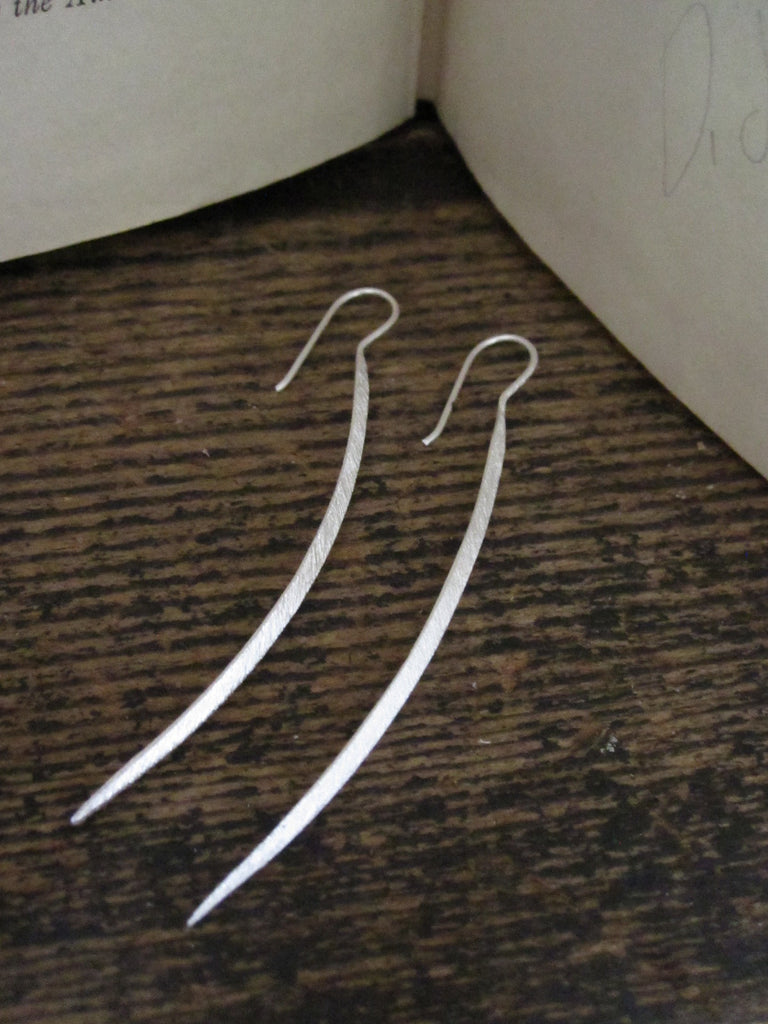CollardManson 925 Silver Long Curved Earrings
