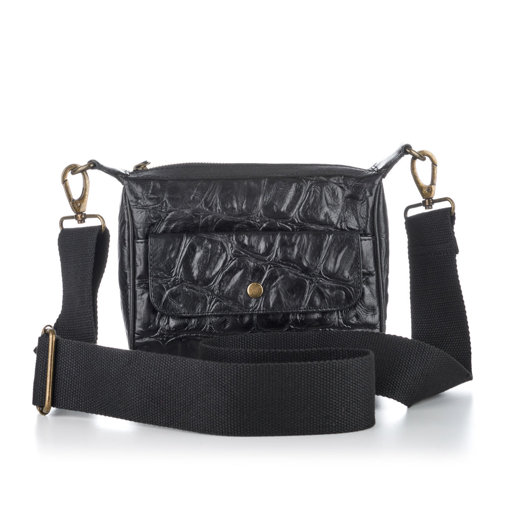 Ari Bag- black croc