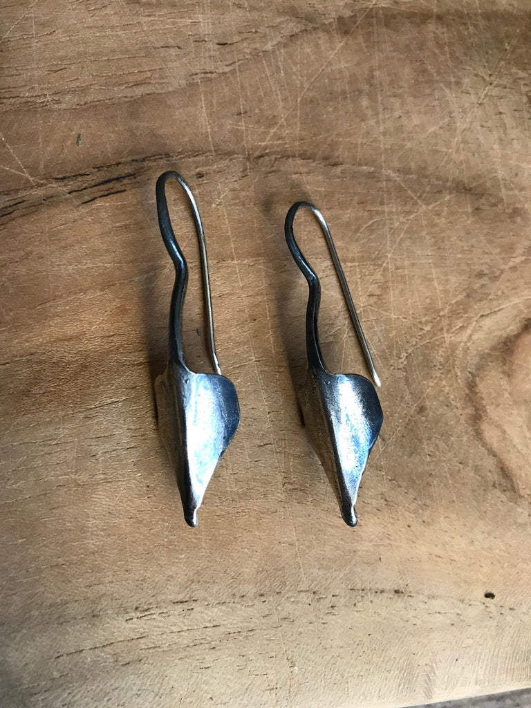925 Silver Oxidised Tribal earrings