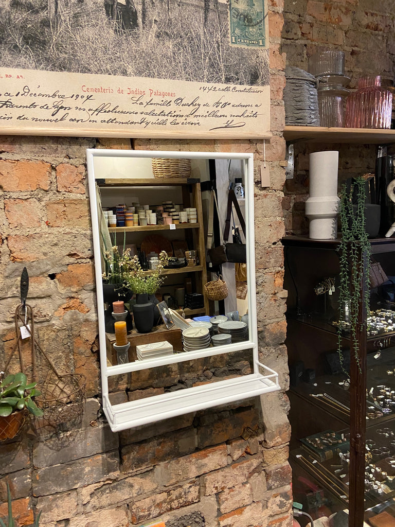 Maitri White Mirror with shelf