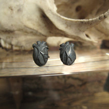 WDTS 925 Silver Oxidised Heart Earrings