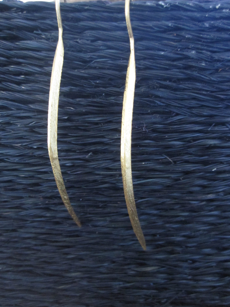 CollardManson 925 Silver Long Curved Earrings-Gold