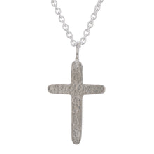 925 Silver Hammered Cross Necklace