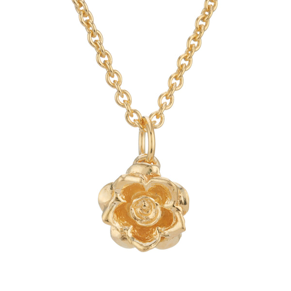 CollardManson 925 Gold Plated Silver Rose Necklace