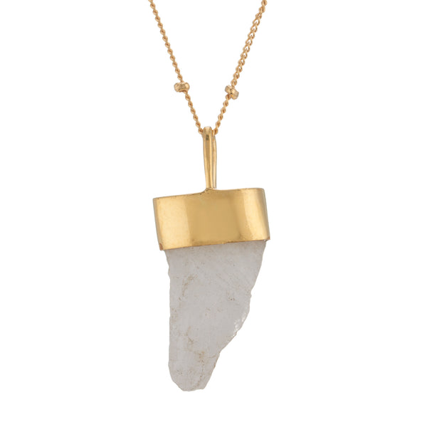 Jagged quartz necklace - gold plated