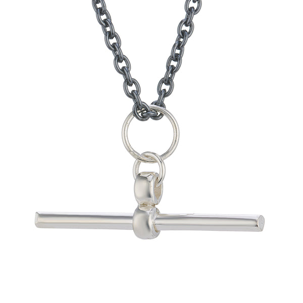T-bar chain necklace - oxid / silver