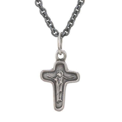 WDTS Oxidised 'Jesus on the cross' small pendant