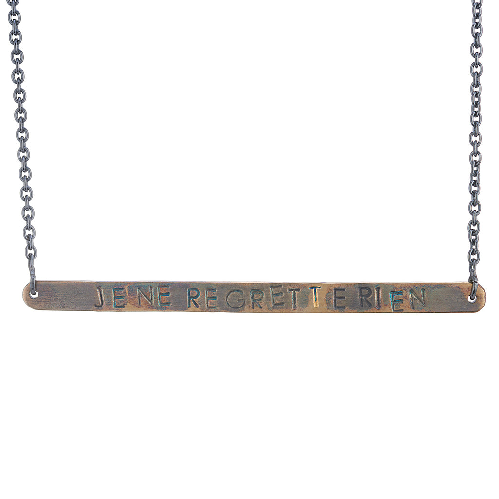 WDTS Sheffield Silver - Hand Hammered Necklace - JE NE REGRETTE RIEN - Mixed Finish
