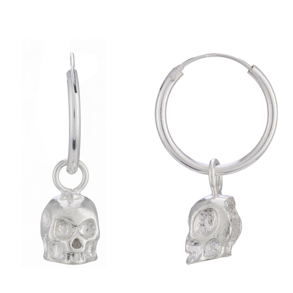 Skull Hoop Earrings - Small
