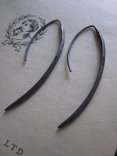 CollardManson 925 Silver Curved Drop Earrings- Oxidised