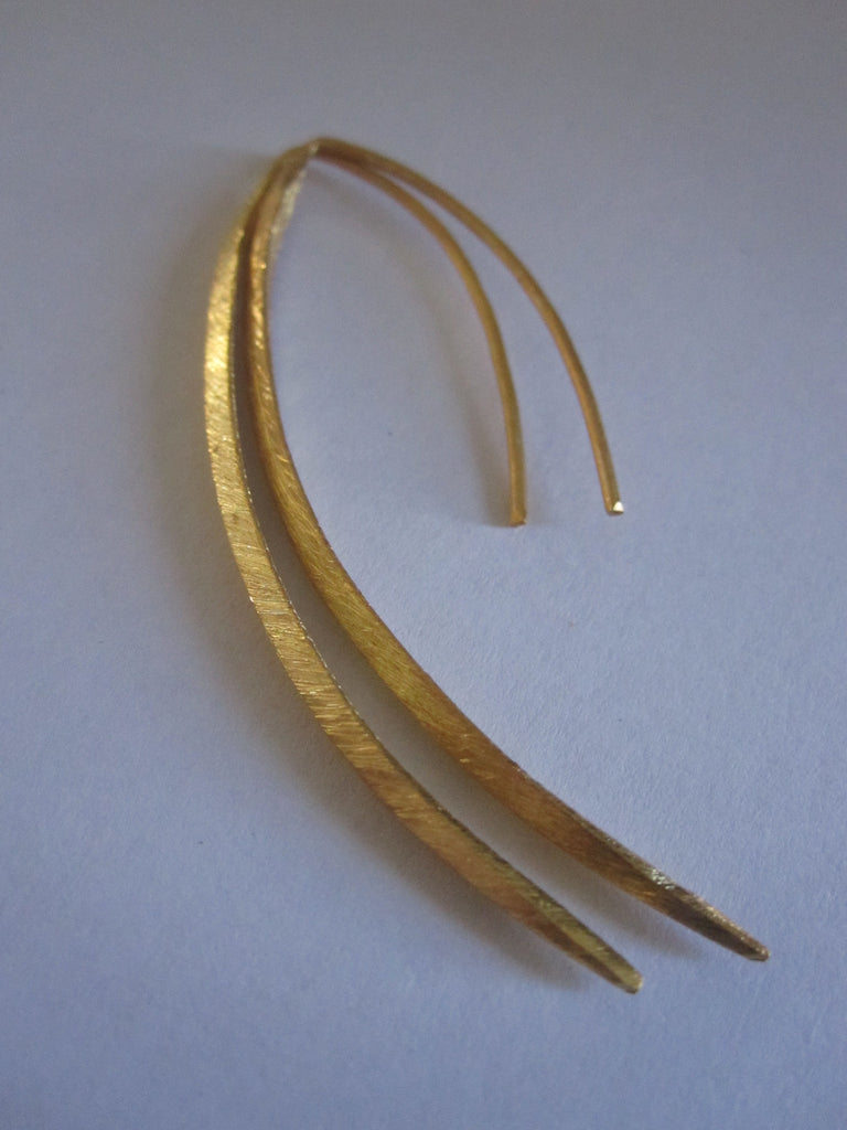 CollardManson 925 Silver Curved Drop Earrings - gold