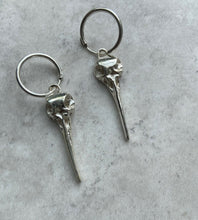 WDTS - Bird Skull Small Hoop Earrings - Silver
