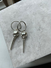 WDTS - Bird Skull Small Hoop Earrings - Silver