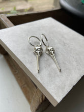 WDTS - Bird Skull Small Hoop Earrings - Silver