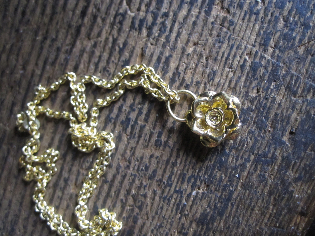 CollardManson 925 Gold Plated Silver Rose Necklace
