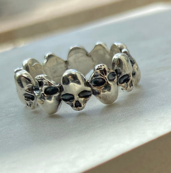 925 Silver Multi Skull ring