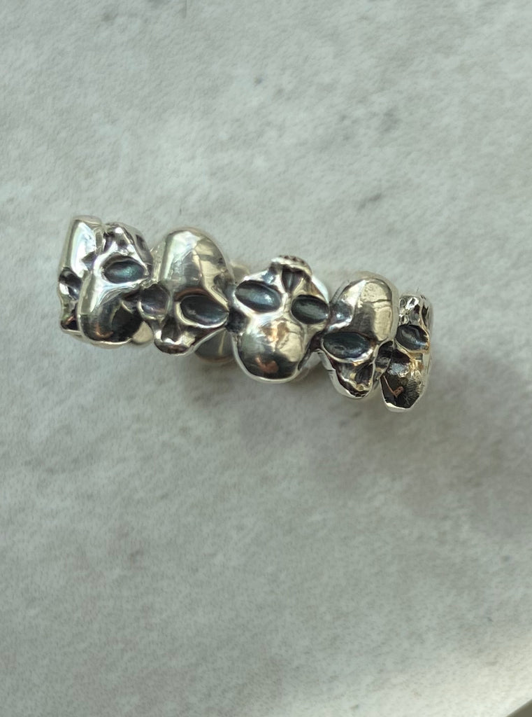 925 Silver Multi Skull ring