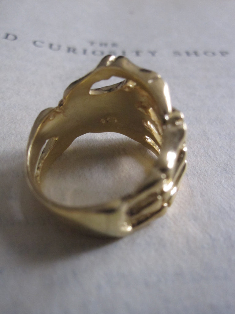 CollardManson 925 silver Skeleton Ring with gold plating