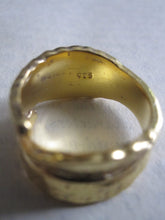 CollardManson 925 silver wrapped leaf ring- gold