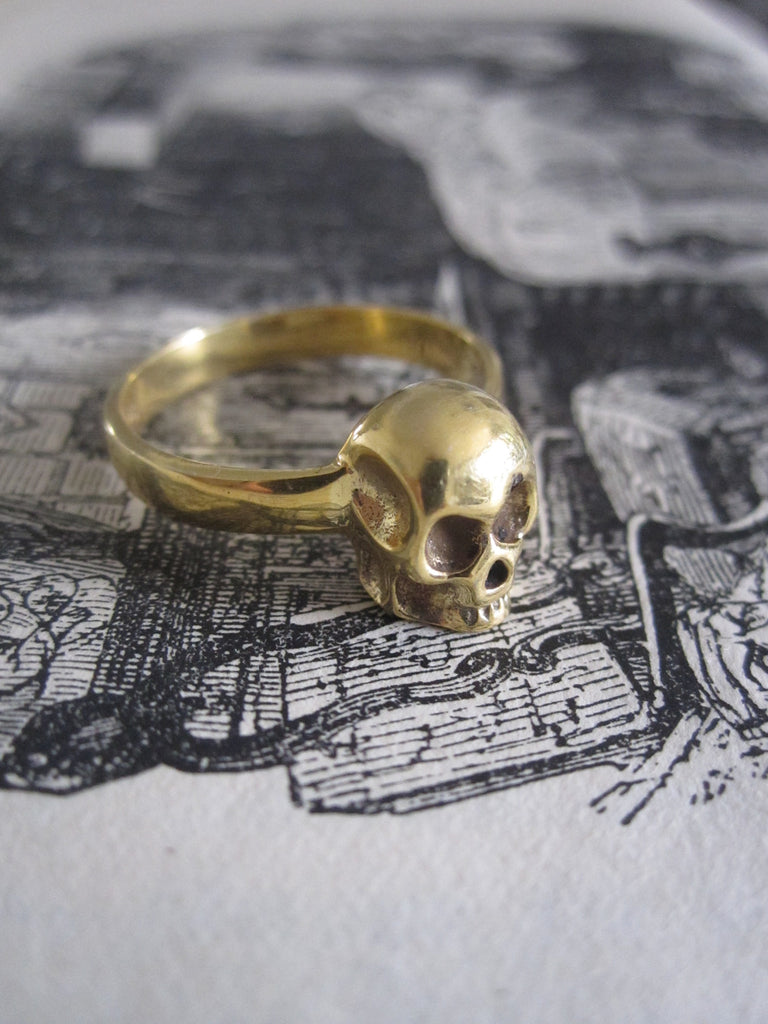 WDTS 925 Silver Skull Ring- gold