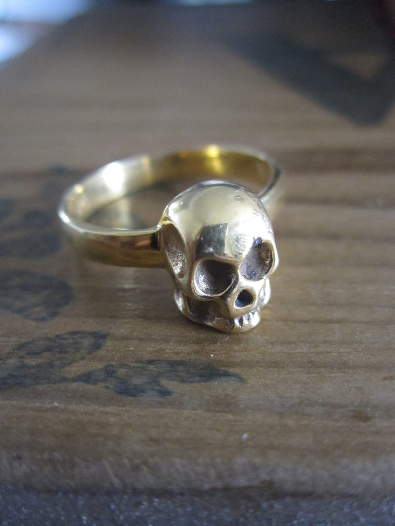 WDTS 925 Silver Skull Ring- gold