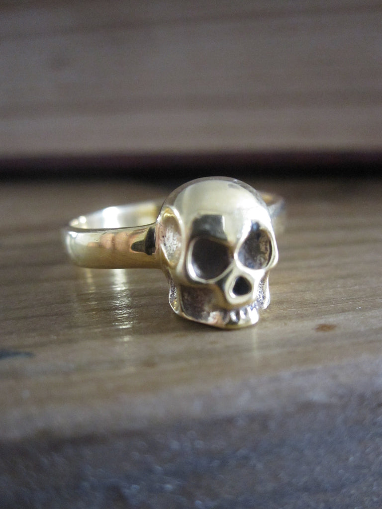 WDTS 925 Silver Skull Ring- gold