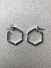 Silver 925 small hexagon Earrings