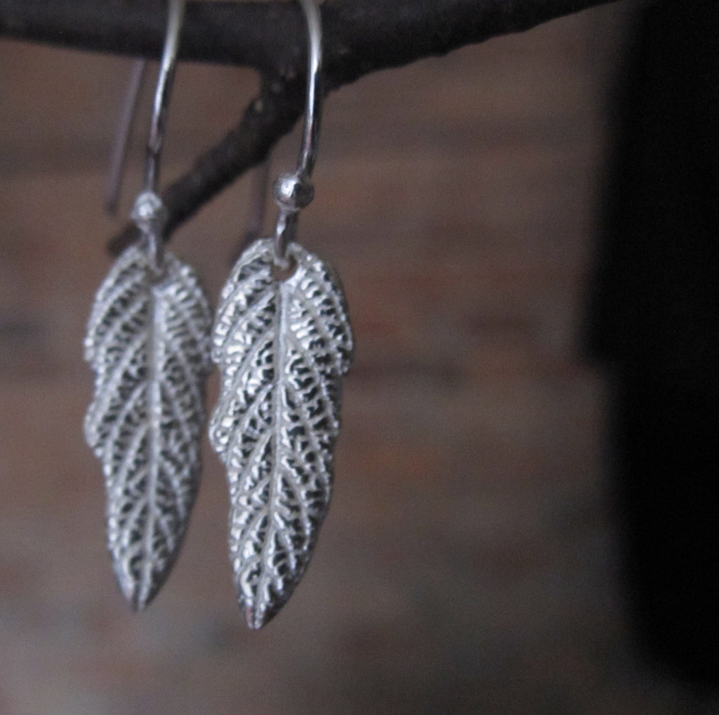 CollardManson 925 Silver Leaf Earrings