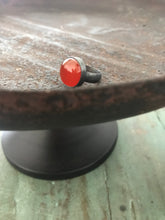 925 Silver - oxidised Carnelian ring