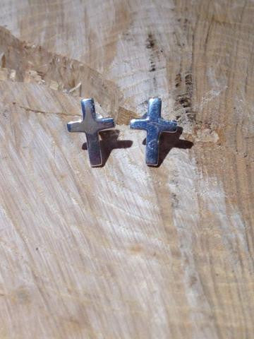 CollardManson 925 Silver Crucifix Studs