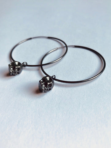 Skull Hoops - Oxidised