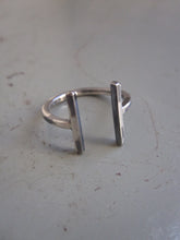 925 Silver hammered bar ring