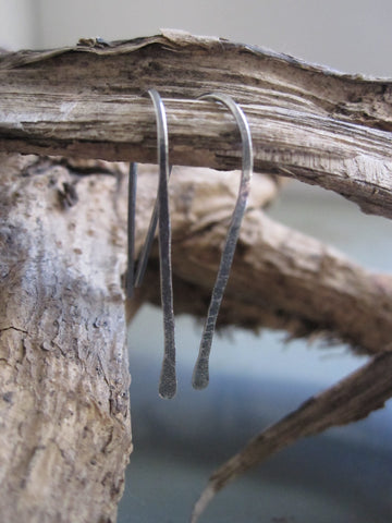 925 Silver Staple Earrings - Oxidised