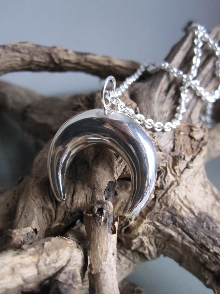 925 Silver Crescent Moon Necklace