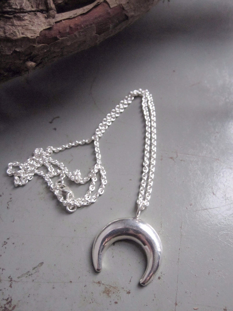 925 Silver Crescent Moon Necklace