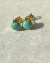 925 Silver  turquoise  Studs- Gold plated