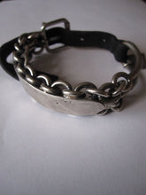 Goti 925 Oxidised Silver and leather bracelet BR521