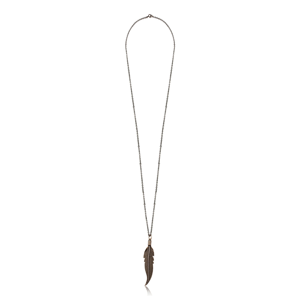 925 Silver Large Feather Necklace