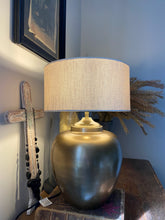 Deimas lamp - Antique brass finish & Linen Shade