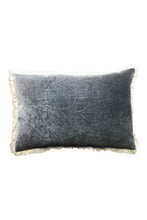 Stonewashed Velvet Cushion cover - Charcoal 30x50
