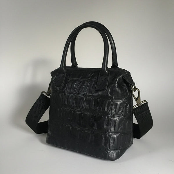 CollardManson Maya Bag- Black croc Leather