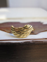 925 Silver - gold plated wing ring