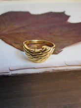 925 Silver - gold plated wing ring