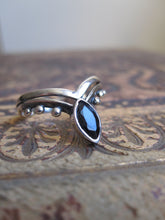 925 Silver Ring - black onyx mandala