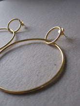 Gold plated 925 Silver Double Circle Hoop Earrings