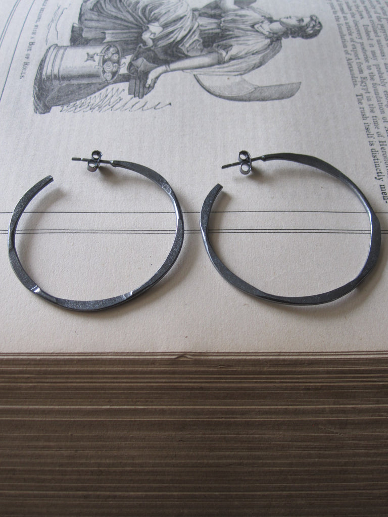 Irregular Oxidised Medium hoops